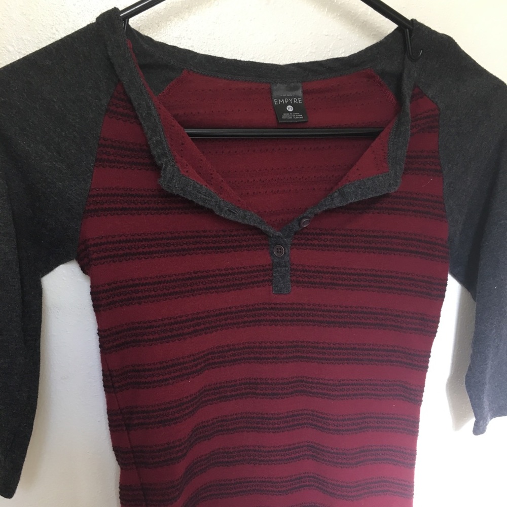 3/4 length sleeve striped Empyre shirt XS